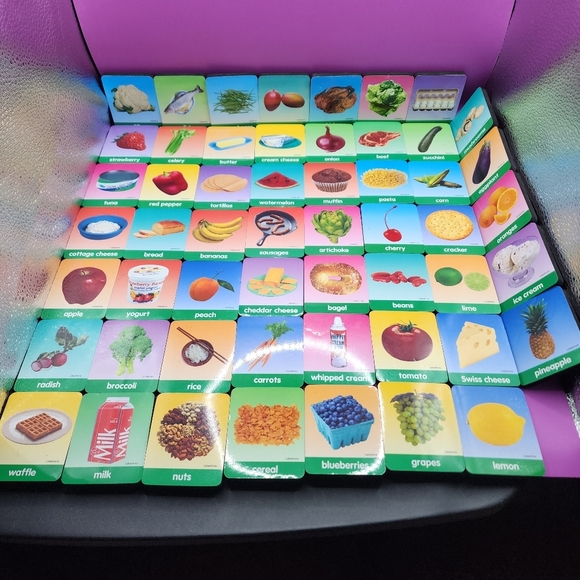 54 pc Food Themed Foam Magnets 2.5x2" Rectangular Children Learning Education - Picture 1 of 6